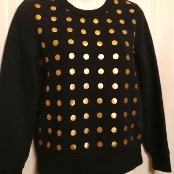 - Kate Spade black sweatshirt with gold polka dots on the front! Fun and s… - Picture 3 of 7